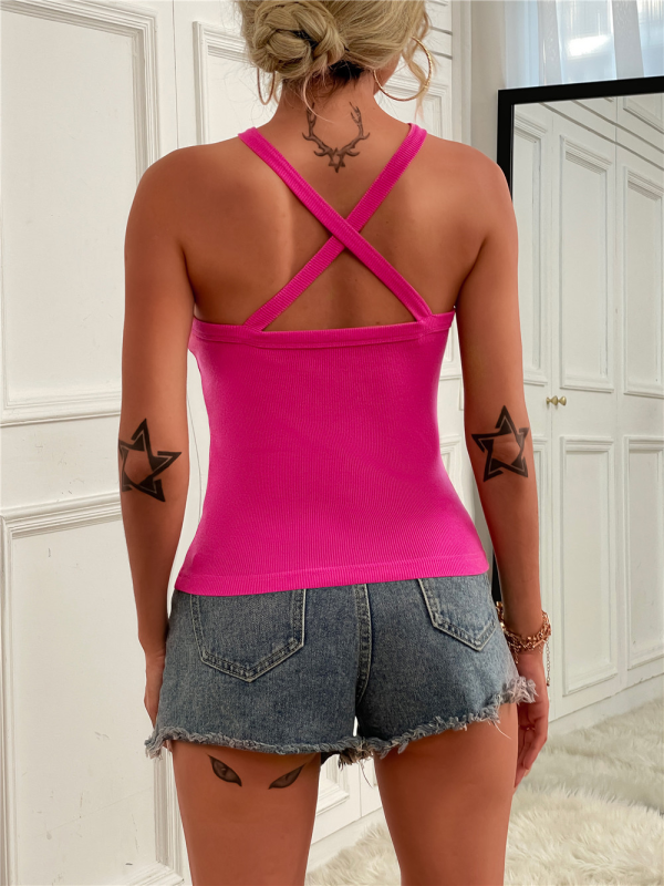 Levoire | Femme Unicolore Halter Polyvalent Top