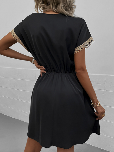 Levoire | Femme Manches Courtes Spetz Panneau Robe Lâche
