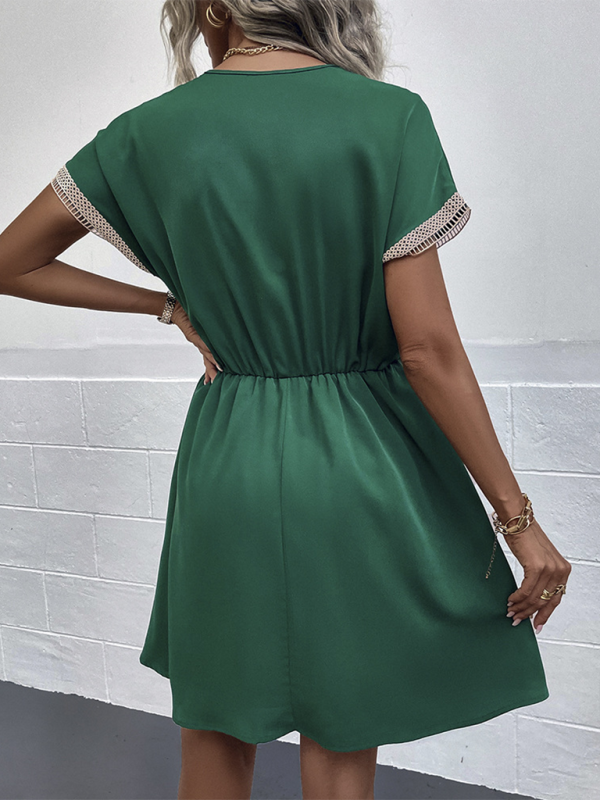 Levoire | Femme Manches Courtes Spetz Panneau Robe Lâche