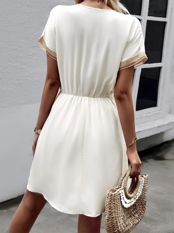 Levoire | Femme Manches Courtes Spetz Panneau Robe Lâche