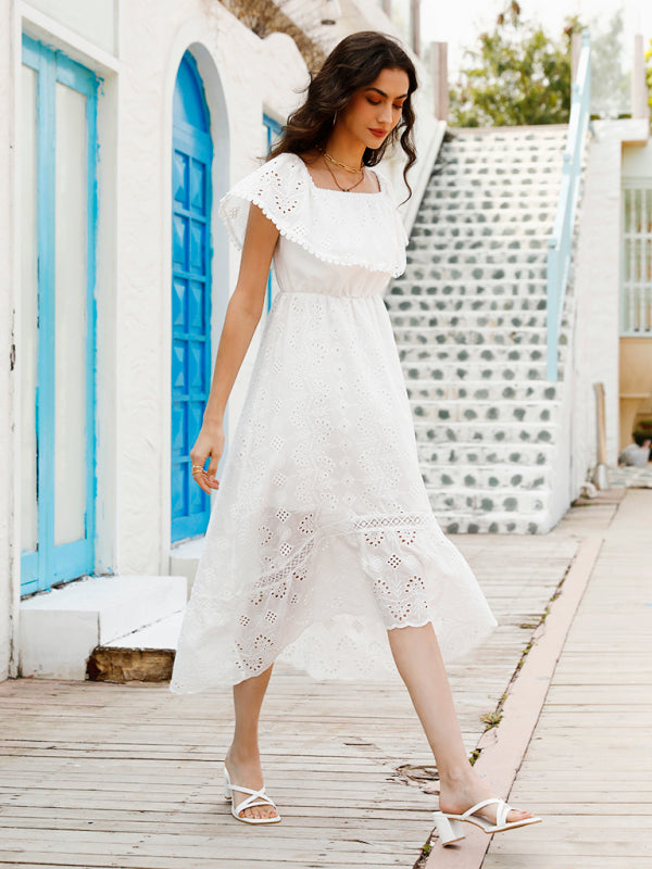 Levoire | Femme Robe Longue Unie Décolletée Off-Shoulder