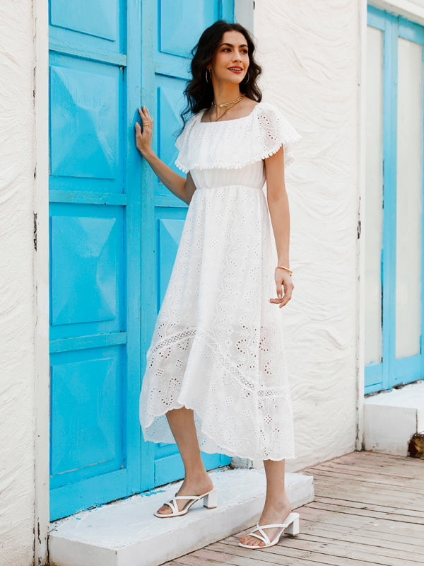 Levoire | Femme Robe Longue Unie Décolletée Off-Shoulder
