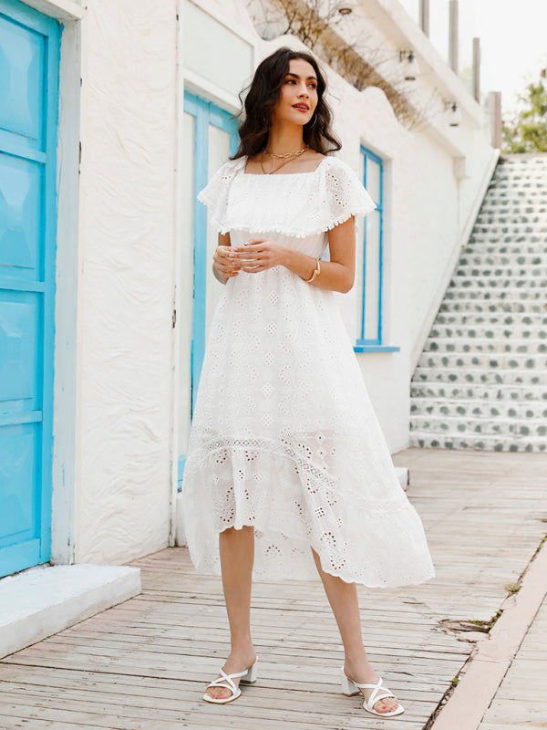Levoire | Femme Robe Longue Unie Décolletée Off-Shoulder