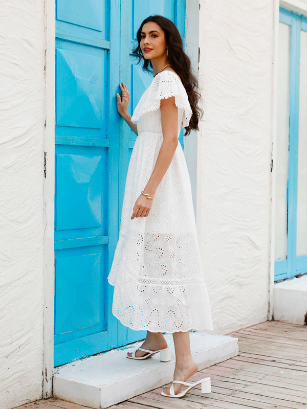 Levoire | Femme Robe Longue Unie Décolletée Off-Shoulder