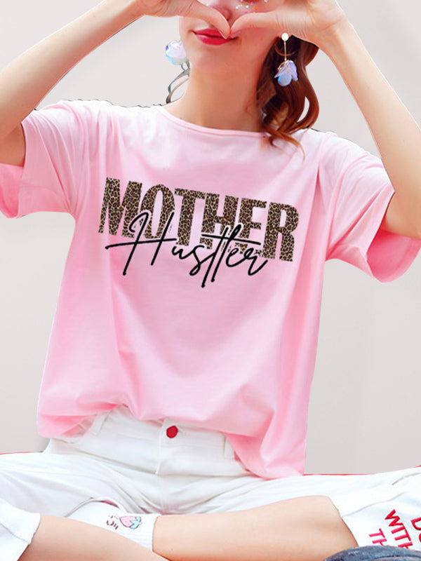 Levoire | "Mor Hustler T-shirt Imprimée Lâche" Rosa