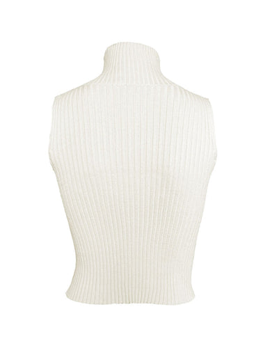 Levoire | Femmes Unicolore Sans Manches Creux Moulant Laine Gilet Top