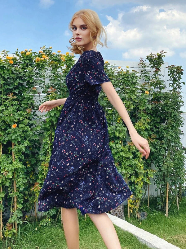 Levoire | Robe d'été bohémienne ample à col carré Violet marine