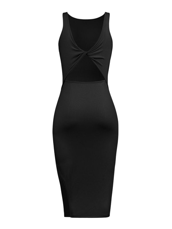 Levoire | Femme tricoté sans manches sexy réversible Cover-Hip-Robe