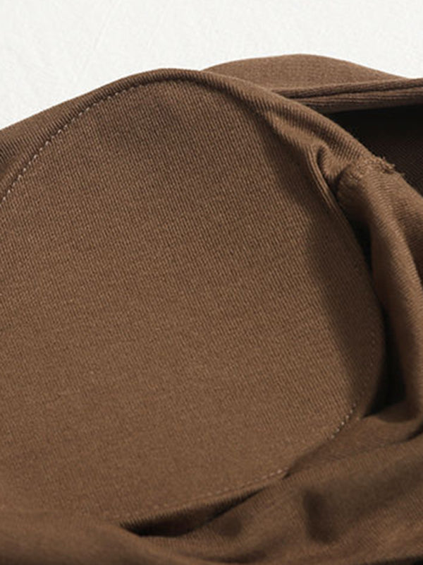 Levoire | Vêtement unicolore d'intérieur et d'extérieur Slim-Fit irrégulier beau dos Top