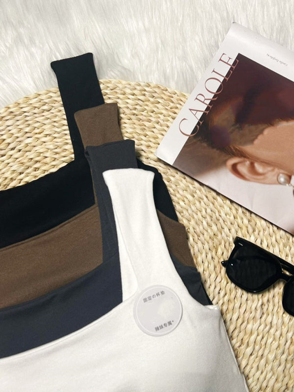 Levoire | Vêtement unicolore d'intérieur et d'extérieur Slim-Fit irrégulier beau dos Top
