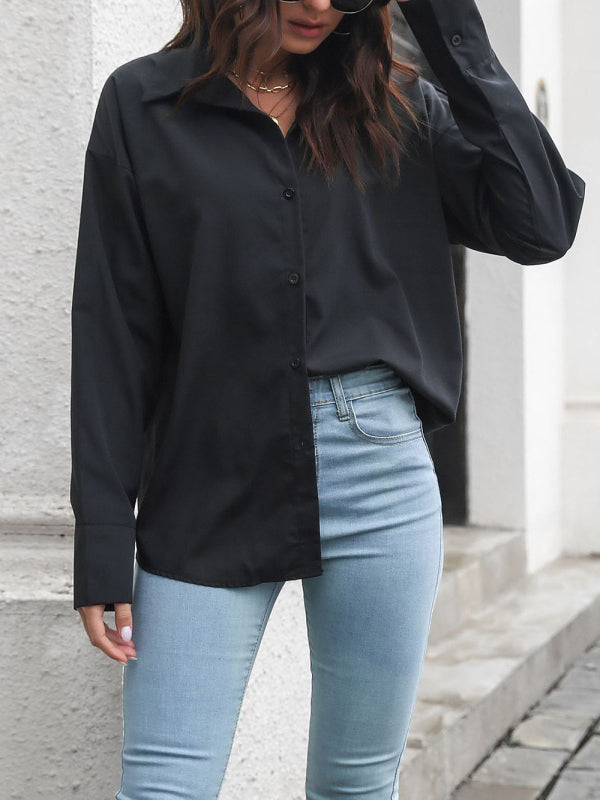 Levoire | Uni-couleurs Chemise à manches longues J haut combiné décontracté
