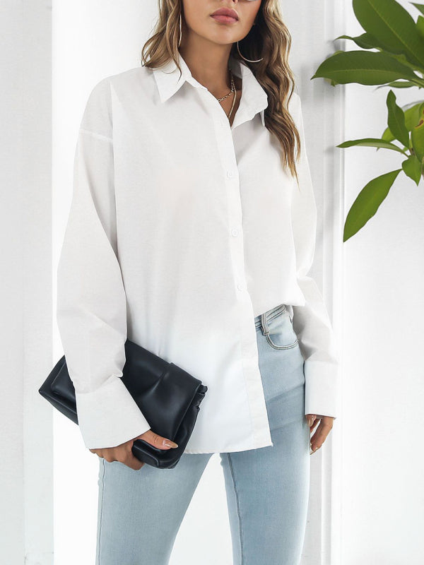 Levoire | Uni-couleurs Chemise à manches longues J haut combiné décontracté