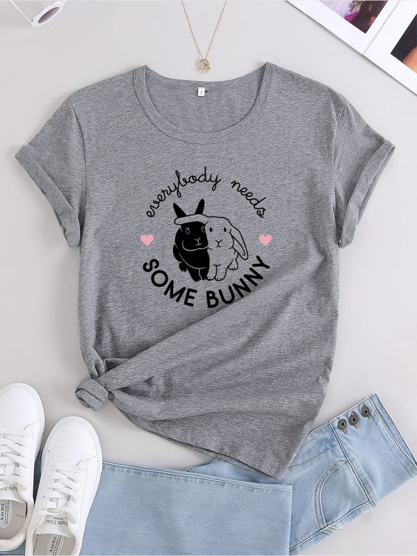 Levoire | Pupun Print Loisirs T-shirt Col Rond Gris