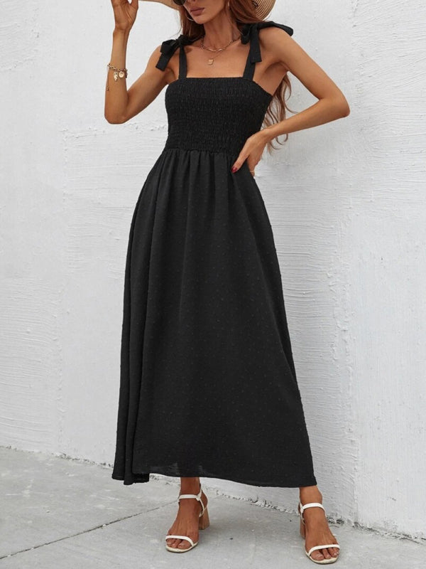 Levoire | Femme Robe Smockée Imprimé Floral Noir