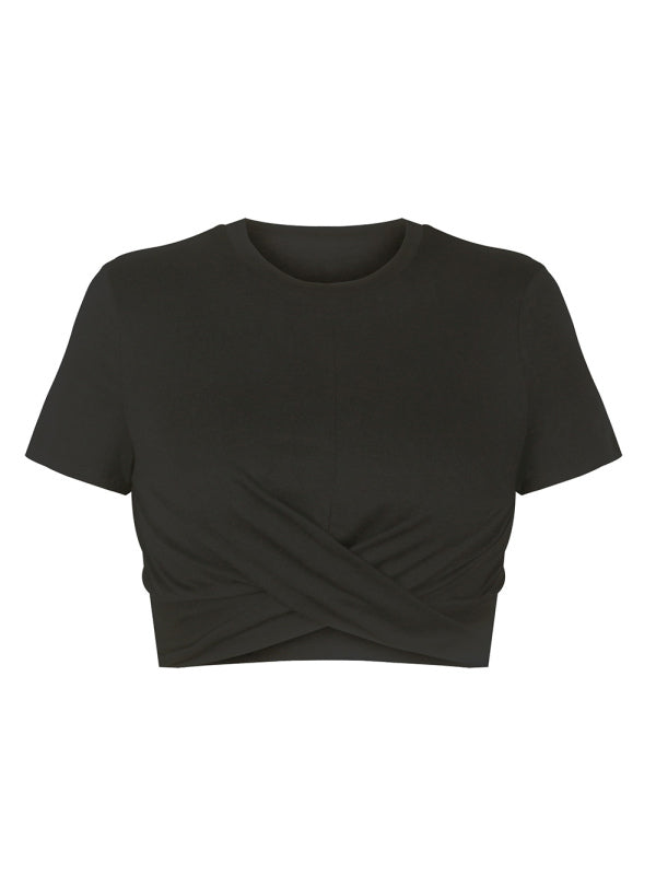 Levoire | Femme T-shirt Slim Fit avec nombril et nœud