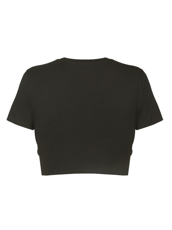 Levoire | Femme T-shirt Slim Fit avec nombril et nœud