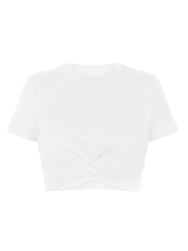 Levoire | Femme T-shirt Slim Fit avec nombril et nœud