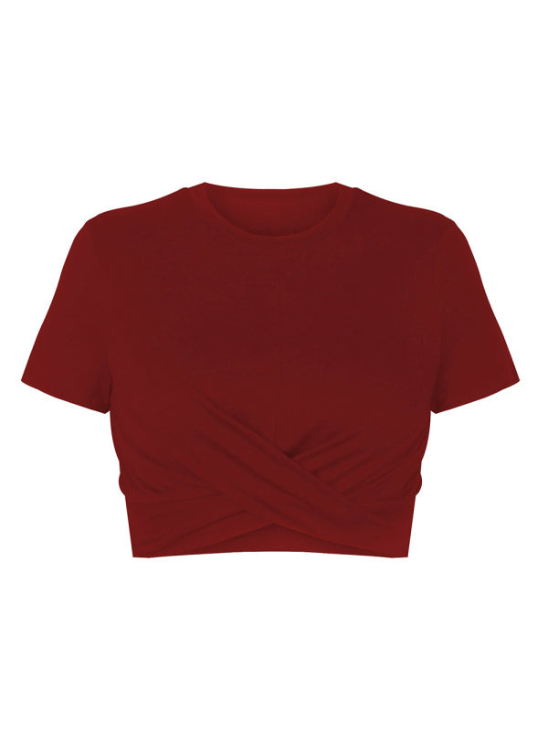Levoire | Femme T-shirt Slim Fit avec nombril et nœud
