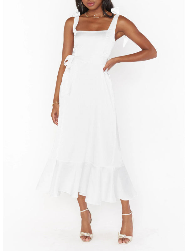 Levoire | Femme élégante et à la mode, pendule fendue, robe française haut de gamme Blanc