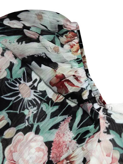 Levoire | Mode femme sexy One-Neck Lantern Lotusblad manches longues imprimé combinaison