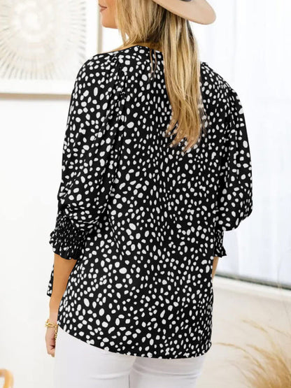 Levoire | Nouveaux blouses en chiffon imprimées à col rond à manches courtes lâches