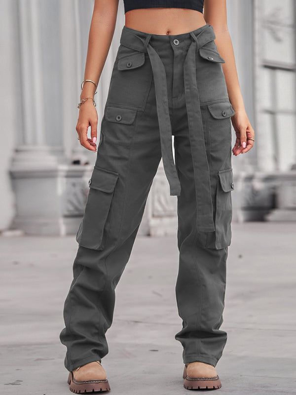 Levoire | Denim multipoches lavé récemment haute qualité industriel salopette pantalons Gris