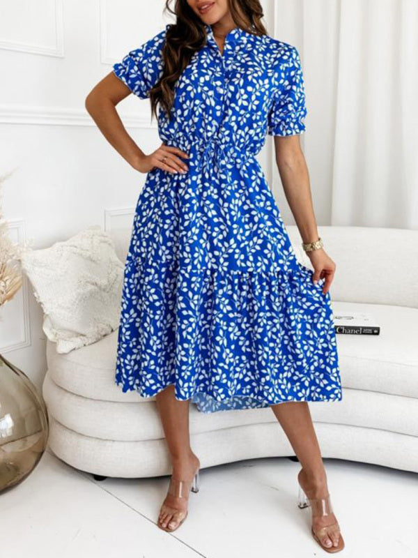Levoire | Femme Nouveau Manches Courtes Imprimé Robe Taille
