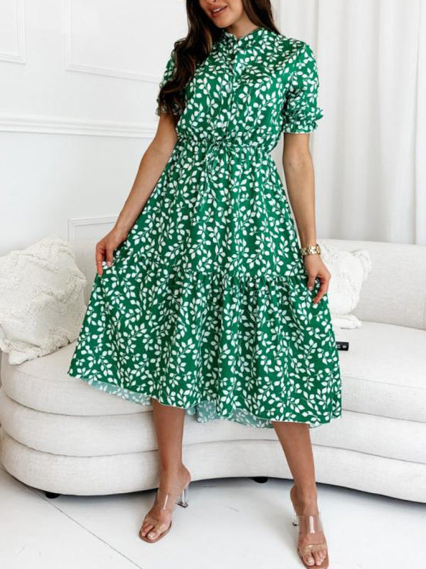 Levoire | Femme Nouveau Manches Courtes Imprimé Robe Taille