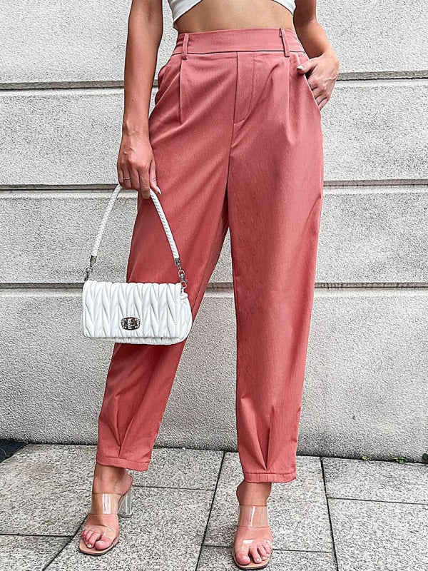 Levoire | Femmes Pantalons Courts Élastiques Taille Bande Tissés Casual Rosa