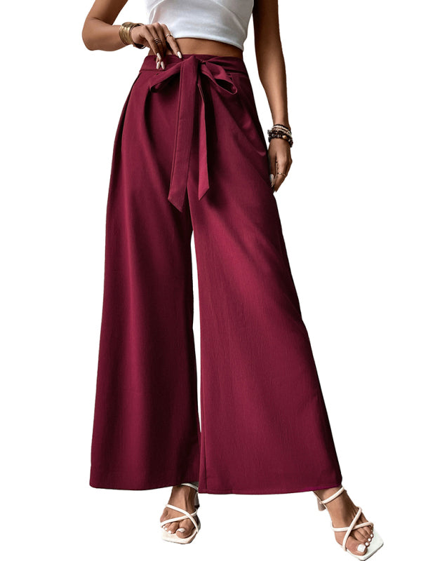 Levoire | Femme Pantalon Large Taille Haute en Dentelle Tissé de Style Commuter