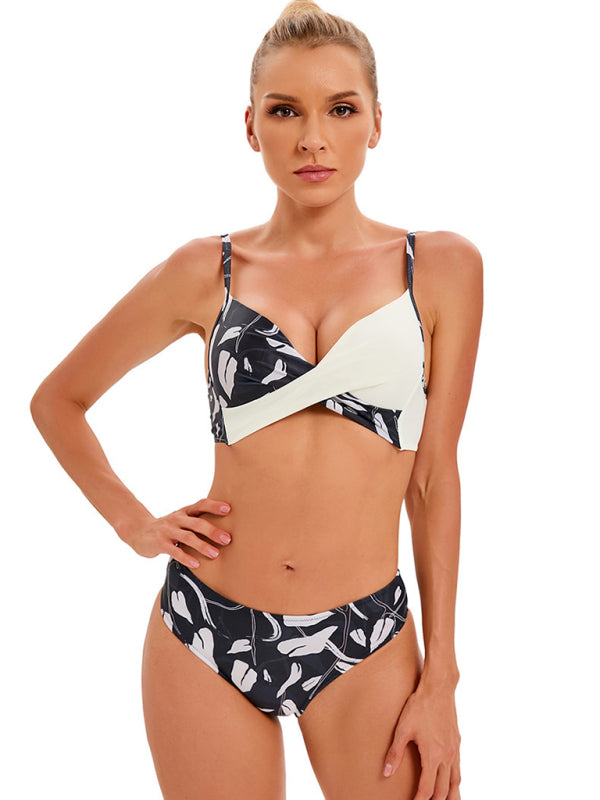 Levoire | Femmes ensemble bikini sexy synchronisation des couleurs Blanc