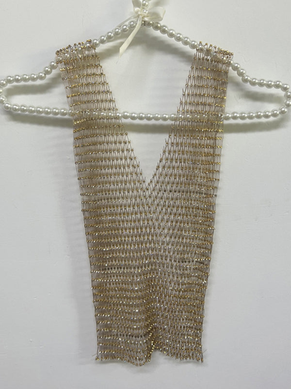 Levoire | Sexy Nightclub Fishnet High Strass Vest Net Brillant Diamond Sling Jacket Gulgul UNE TAILLE