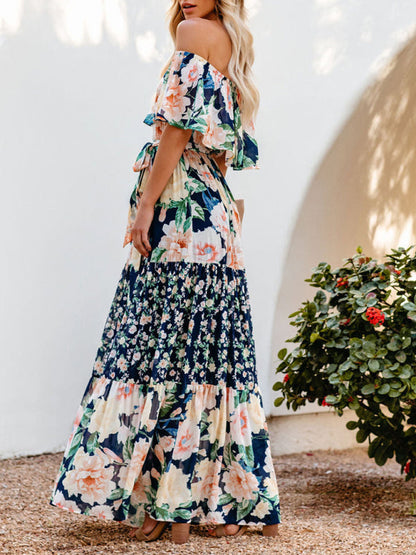 Levoire | Robe maxi à fleurs épaules nues