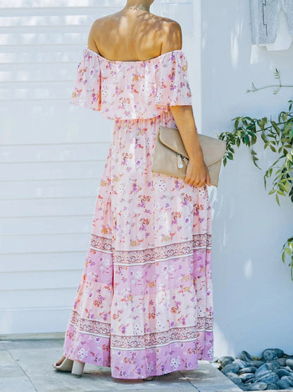 Levoire | Robe maxi à fleurs épaules nues