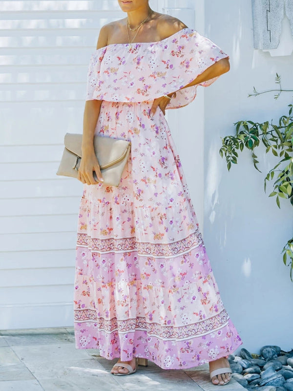 Levoire | Robe maxi à fleurs épaules nues