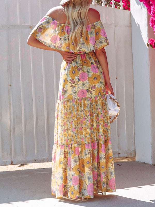Levoire | Robe maxi à fleurs épaules nues