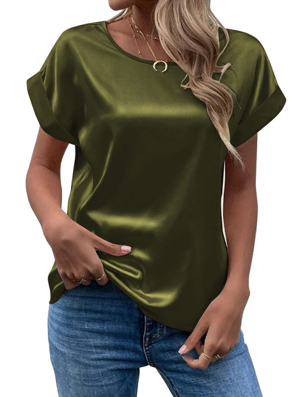 Levoire | Chemisier t-shirt en satin Vert
