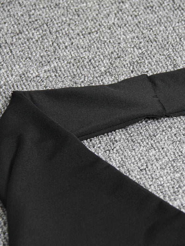 Levoire | Femme Décolleté en V Col Halter Dos Découpé Sexy Plissé Robe Mini