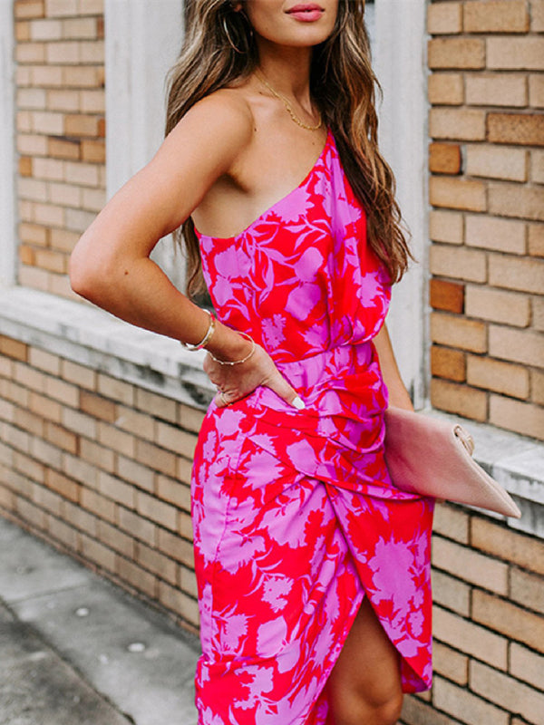 Levoire | Femme Col En Biais Off-Shoulder Chiffon Imprimé Robe