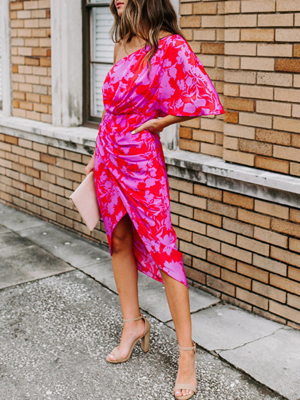Levoire | Femme Col En Biais Off-Shoulder Chiffon Imprimé Robe