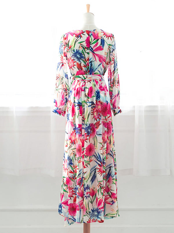 Levoire | Femme Manches Lanternes V-U-Décolleté Engagement Poids de Feuille Robe Réversible