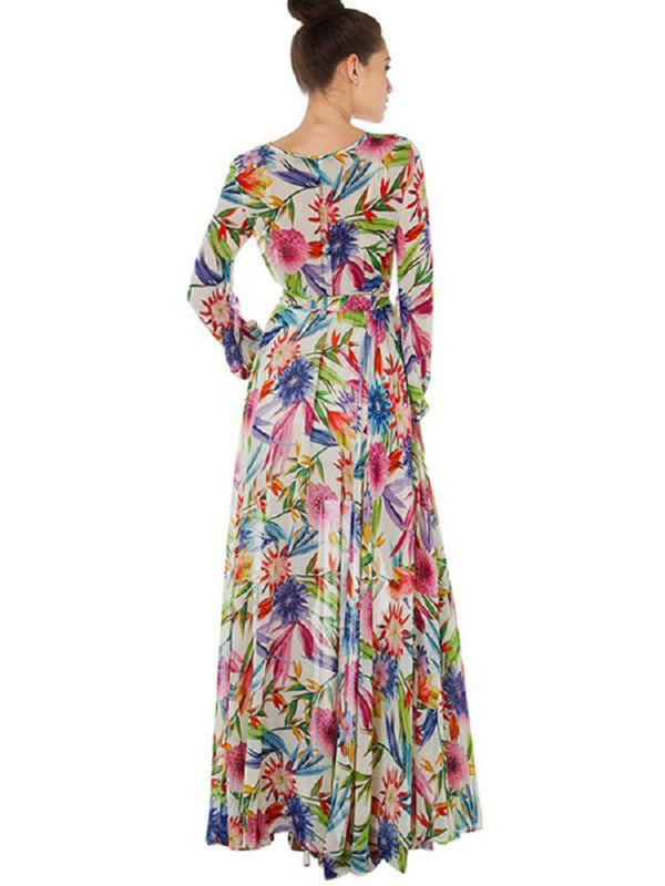 Levoire | Femme Manches Lanternes V-U-Décolleté Engagement Poids de Feuille Robe Réversible