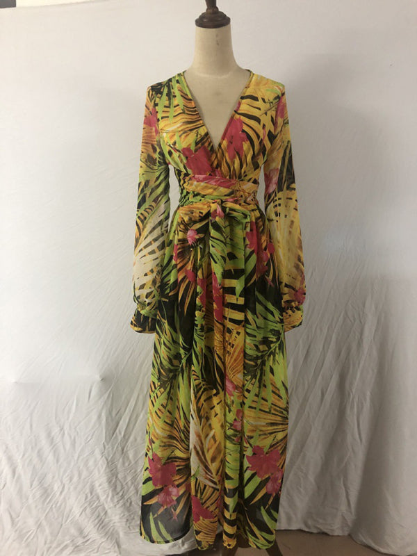 Levoire | Femme Manches Lanternes V-U-Décolleté Engagement Poids de Feuille Robe Réversible
