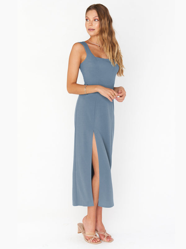 Levoire | Robe de demoiselle d'honneur avec fente haute Bleu