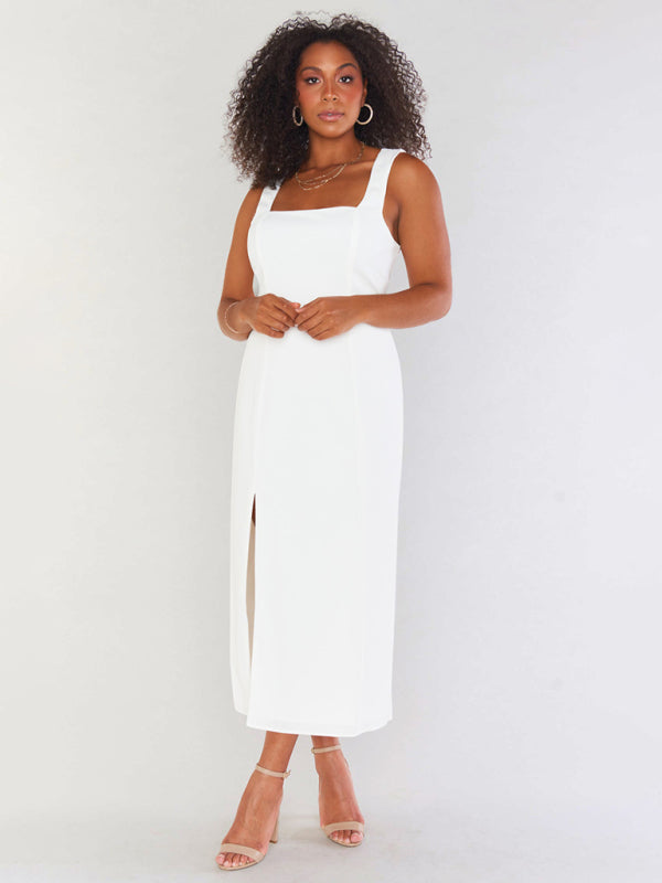 Levoire | Robe de demoiselle d'honneur avec fente haute Blanc