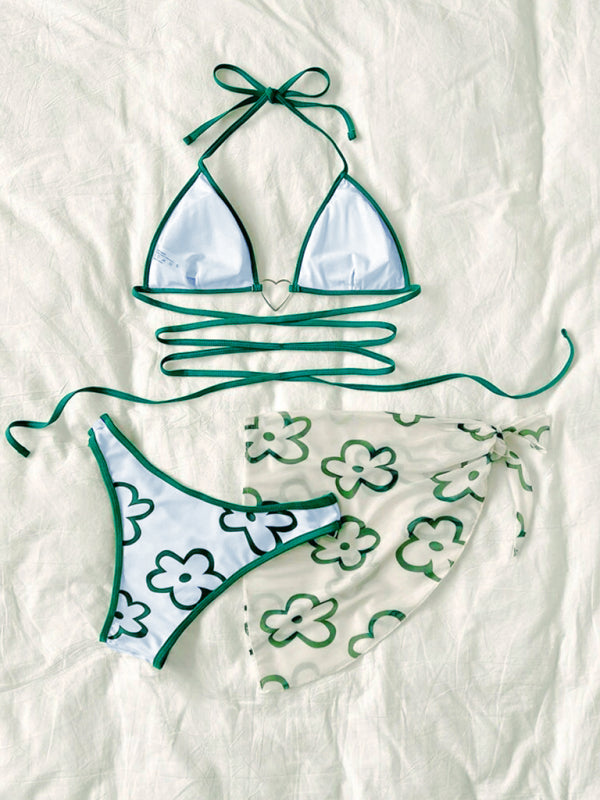 Levoire | Trois Paquets de Fleurs Douces Crossover Bikini & Robe de Plage