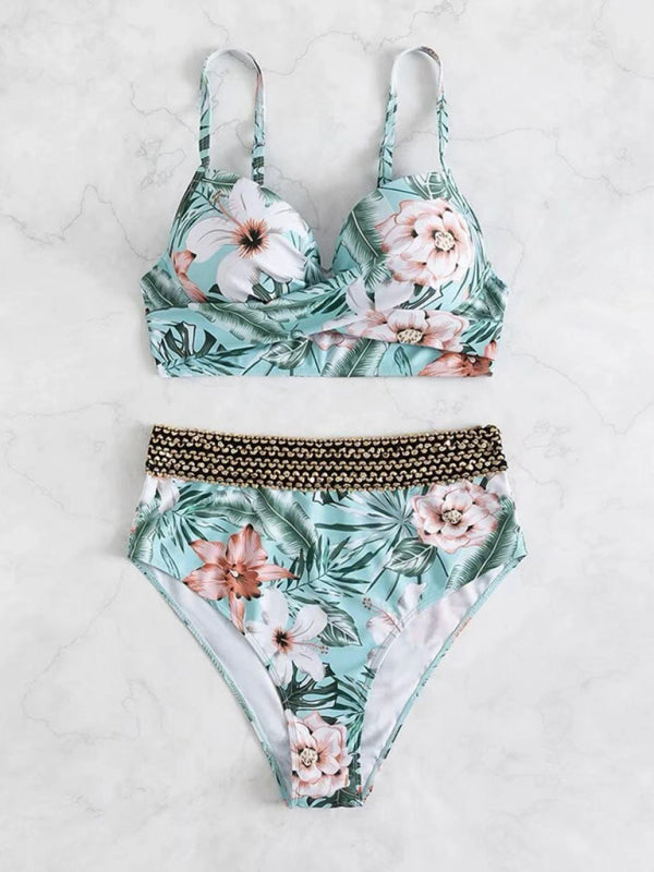 Levoire | Femme Floral Croisé Bikini Maillot de Bain