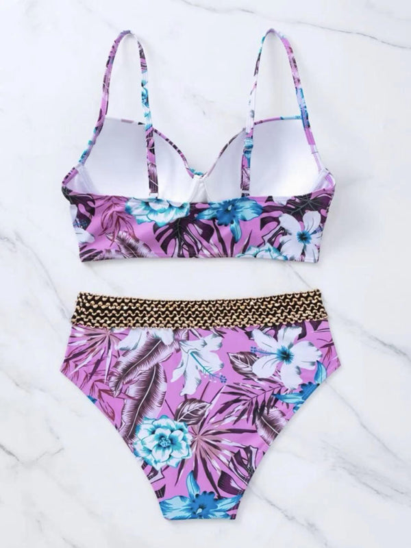 Levoire | Femme Floral Croisé Bikini Maillot de Bain