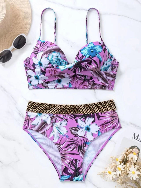 Levoire | Femme Floral Croisé Bikini Maillot de Bain