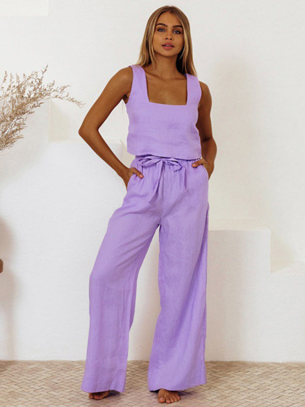 Levoire | Nouvelle Robe Femme Sans Manches Pantalon Lâche Tendance Mode Violetti